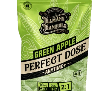 Green apple 2:1 CBD:THC gummies with 5mg Delta-9 — an easygoing everyday lift, only at LiftoffSmoke.